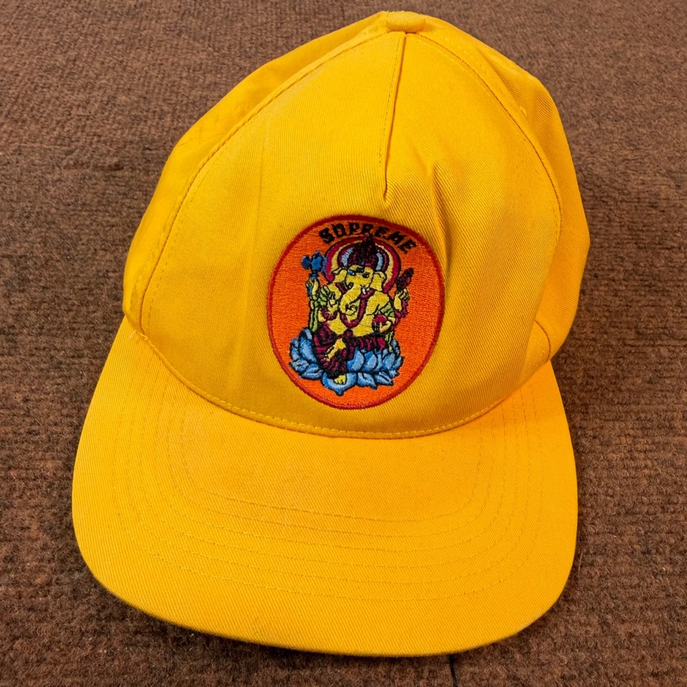 Supreme B+ skater Bmx fit Ganesha 5-Panel Hat Yellow Embroidered Snapback Cap